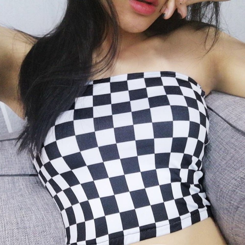CHECKERED CROP TOP